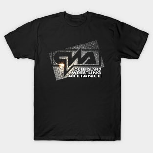 QWA metal logo - Queensland Wrestling Alliance T-Shirt